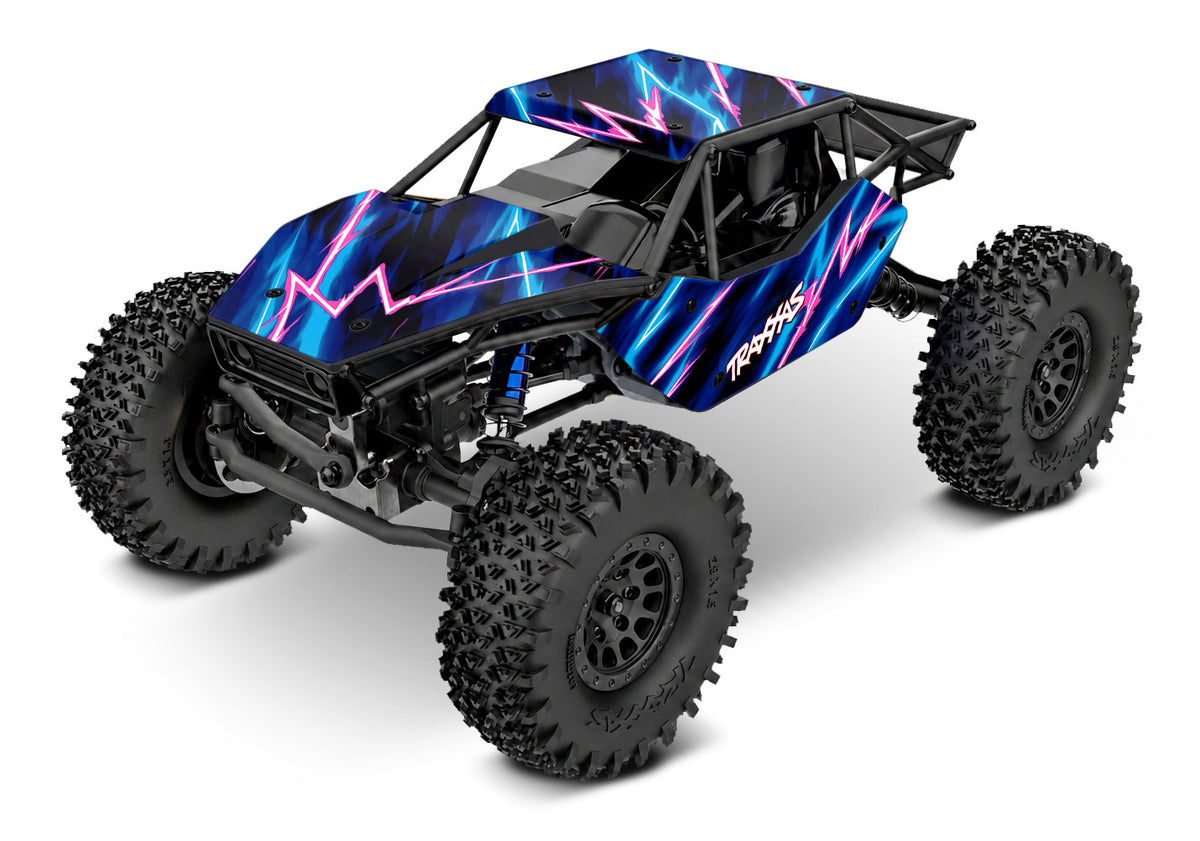 Traxxas TXC-4M Extreme Crawler in Blue, high three-quarter front view