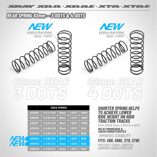 XRAY REAR SPRING 82MM - 4 DOTS (2)