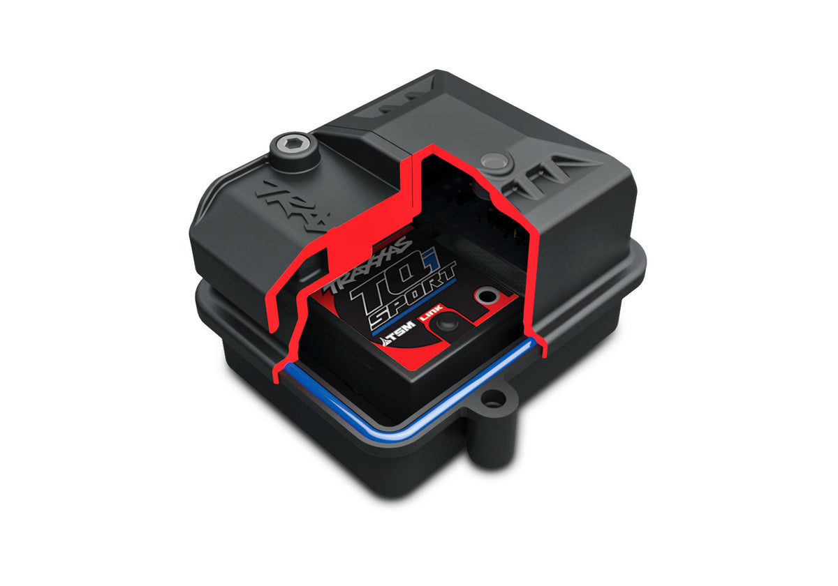 Stampede 2WD Brushless, waterproof receiver box cutaway