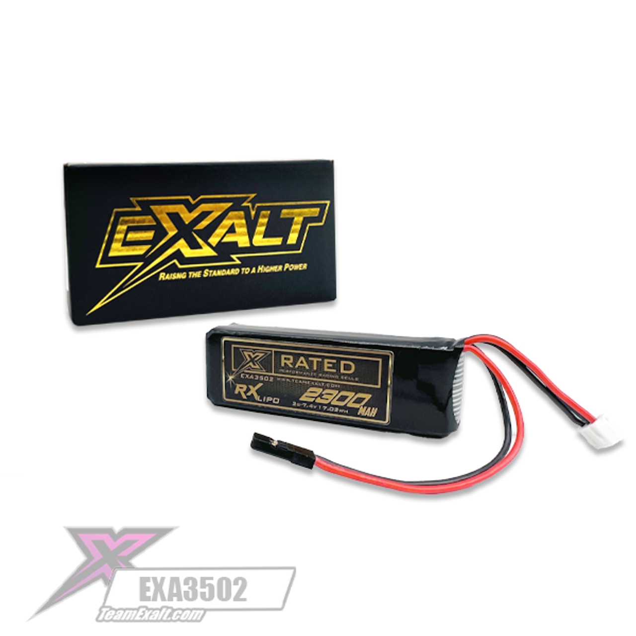 Exalt X-Rated 2S Lipo TX/Receiver Battery (7.4V/2300mAh) w/Futaba Connector (EXA3502)