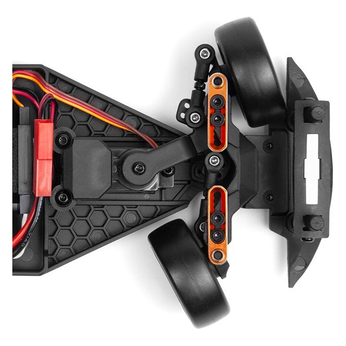 Stage-D24 front suspension and adjustable steering links, top view