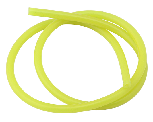 Yellow silicone hose on a white background