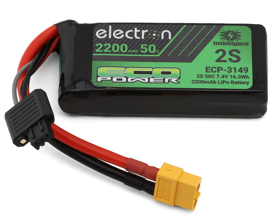 EcoPower "Electron" 2S 50C Intelligent LiPo Battery w/XT60 Connector (7.4V/2200mAh)