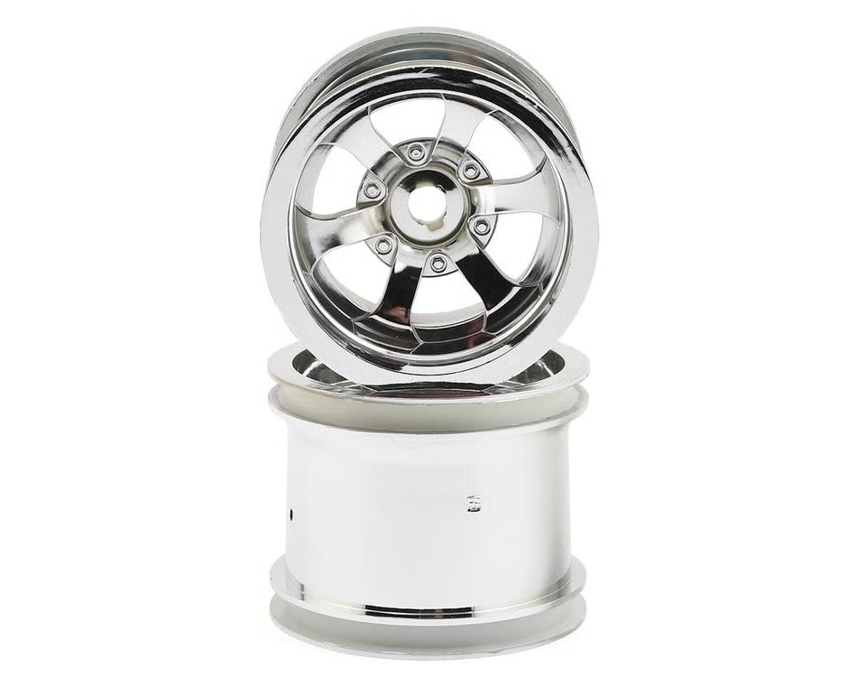 HPI Scorch 6-Spoke 2.2 Truck Wheels (2) (Shiny Chrome) w/Universal Adapter