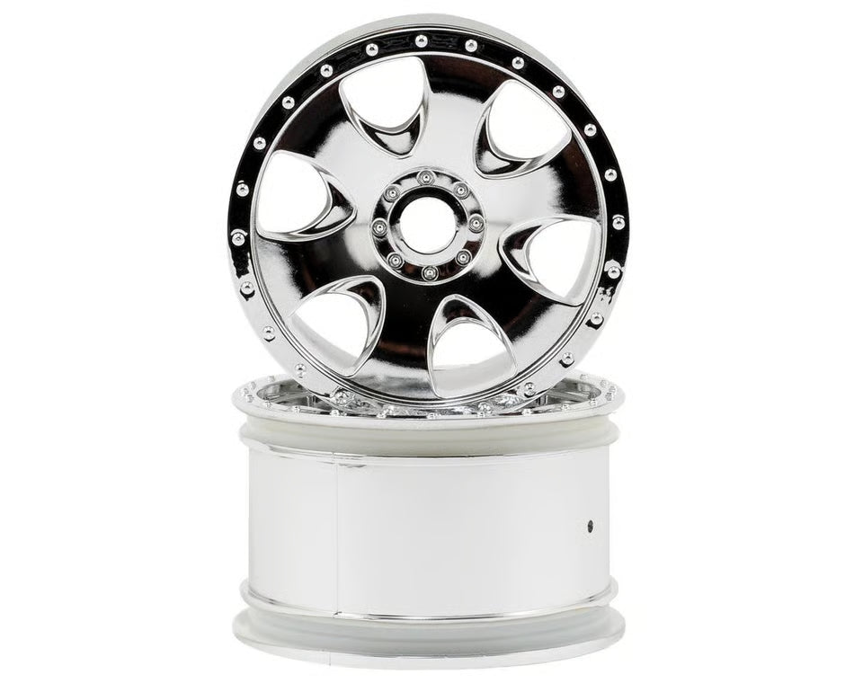 HPI Warlock Spoked Standard Offset 17mm Monster Truck Wheels (2) (Chrome)