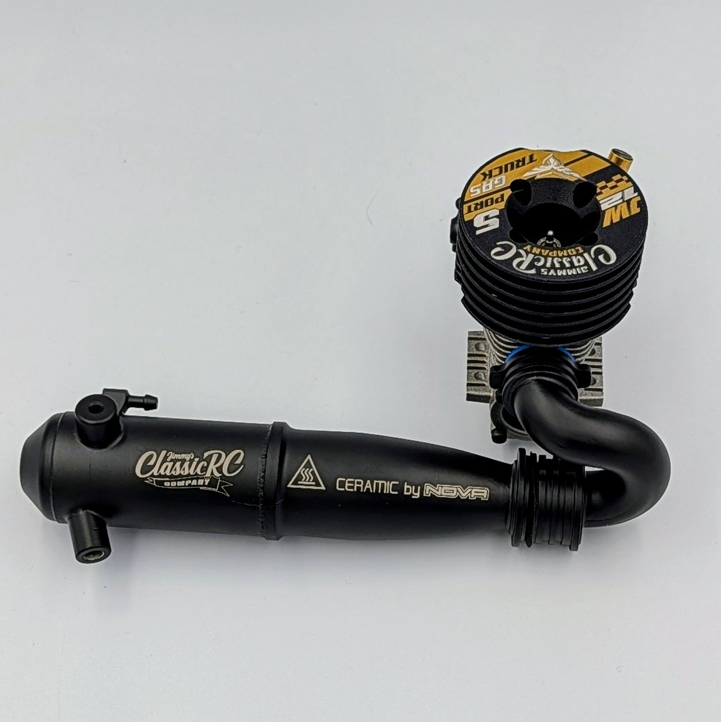 JW12 5-Port .12 Engine + Classic Tuned Pipe Combo - 1/10 Stadium Truck