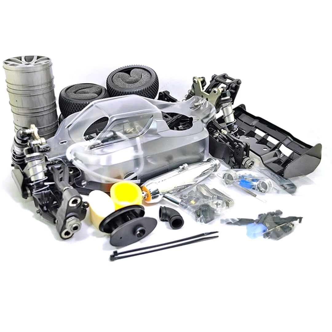 HoBao Hyper VS2 nitro buggy chassis with aluminum shocks