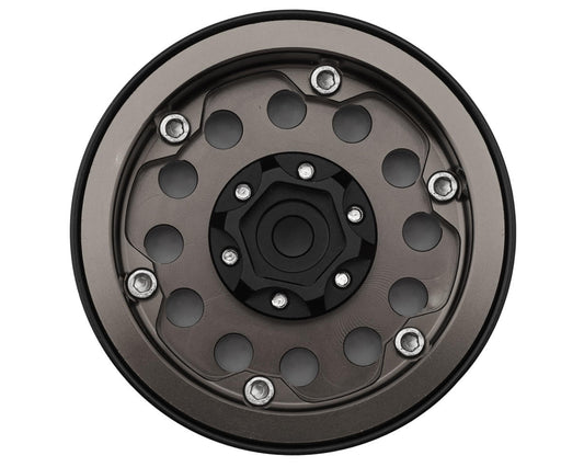 Treal Hobby Type I 1.9" Vintage 12-Hole Beadlock Wheels (Titanium) (4)