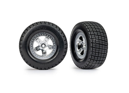 10475 Tire & Wheel DIRT OVAL HOOSIER (4WD F/R, 2WD R) (Satin Chrome)