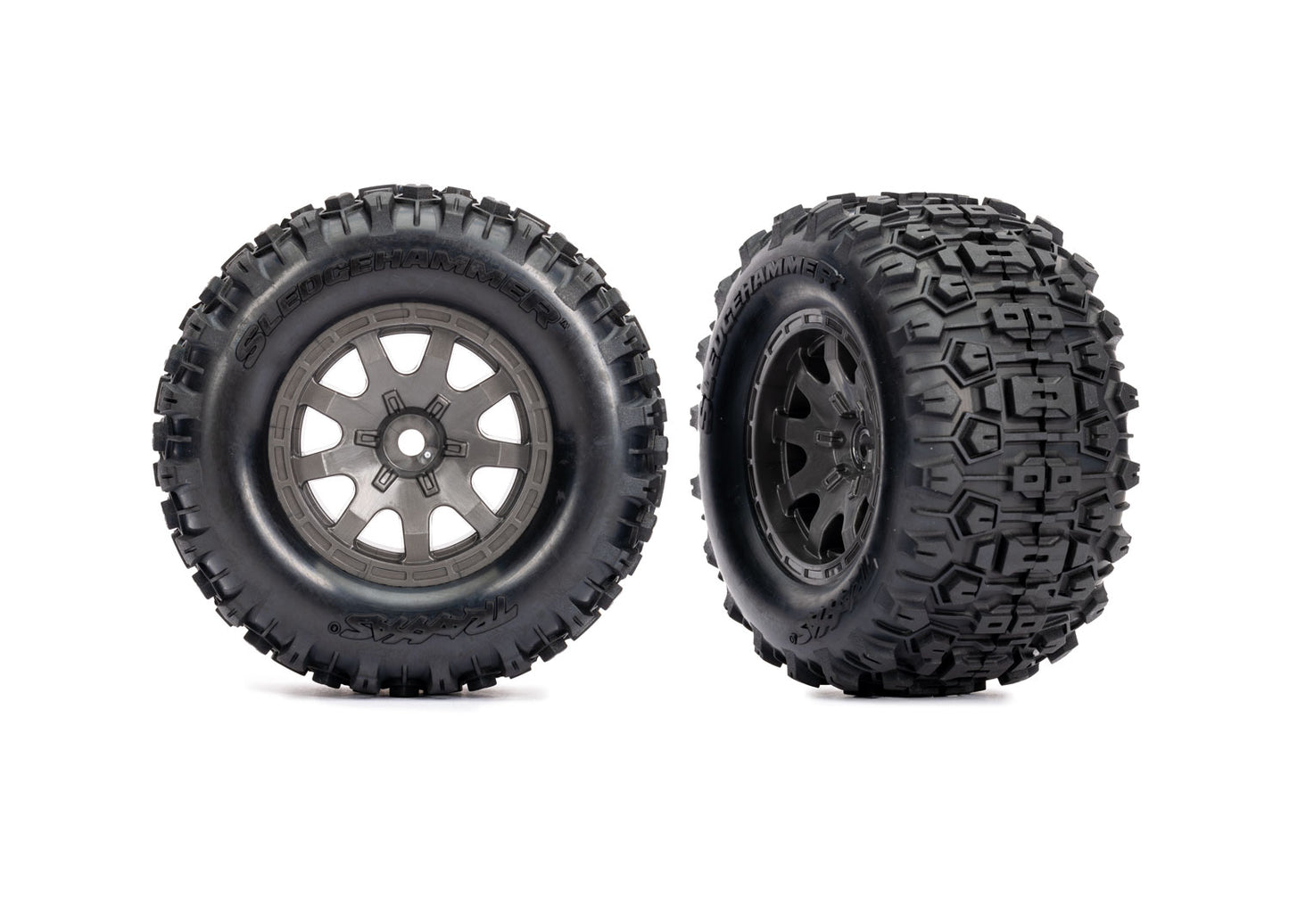 10771-GRAY MINI MAXX T&W BLK WHL SLEDGEHMMR TIRES (2) (FRONT)