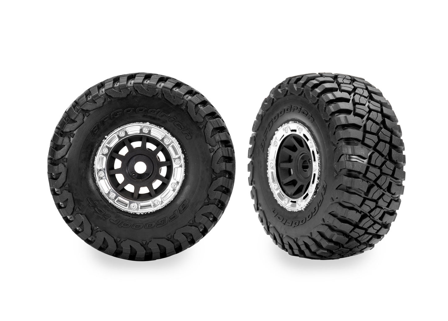1.4" Black & Chrome Wheels w/ BFG Mud-Terrain Tires (2)