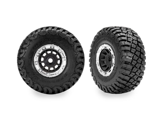 1.4" Black & Chrome Wheels w/ BFG Mud-Terrain Tires (2)