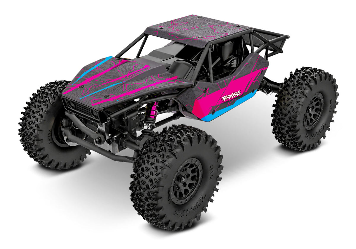 Traxxas TXC-4M Extreme Crawler in Pink, high three-quarter front view