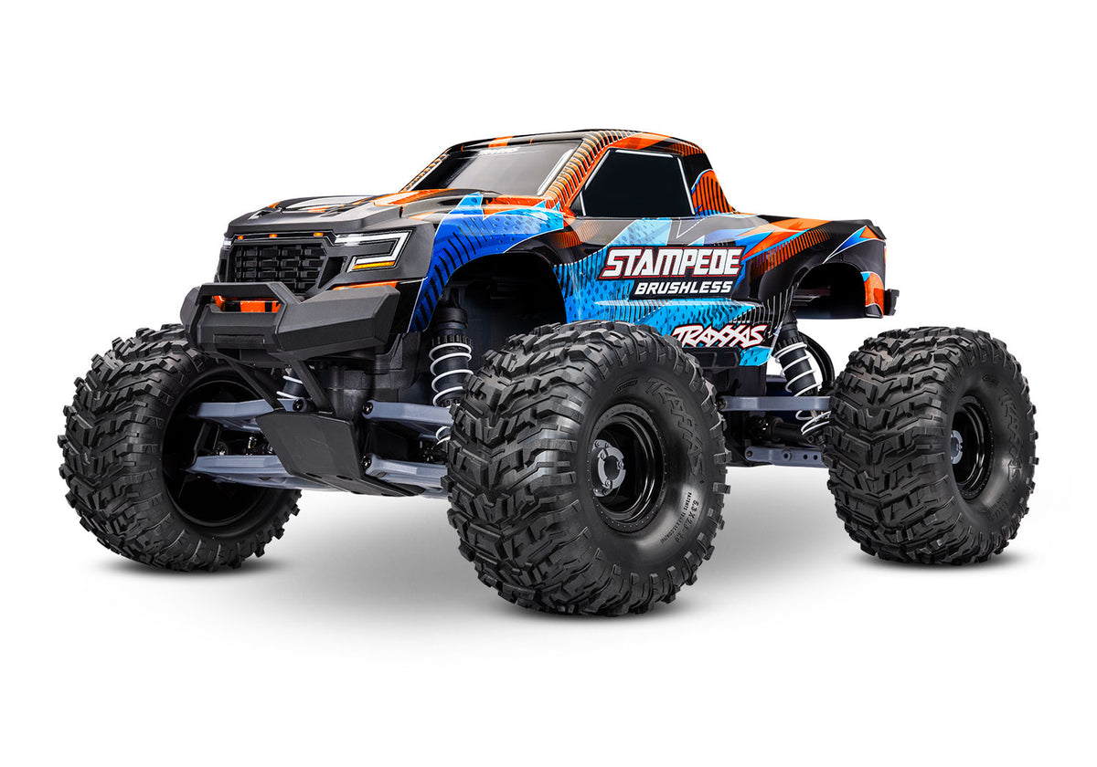 Traxxas Stampede 2WD Brushless 136454-4 in Orange, three-quarter front view