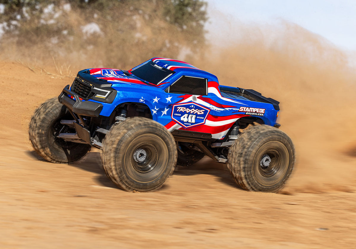 Traxxas Stampede 2WD Brushless 136454-4 in 40th Anniversary, action shot