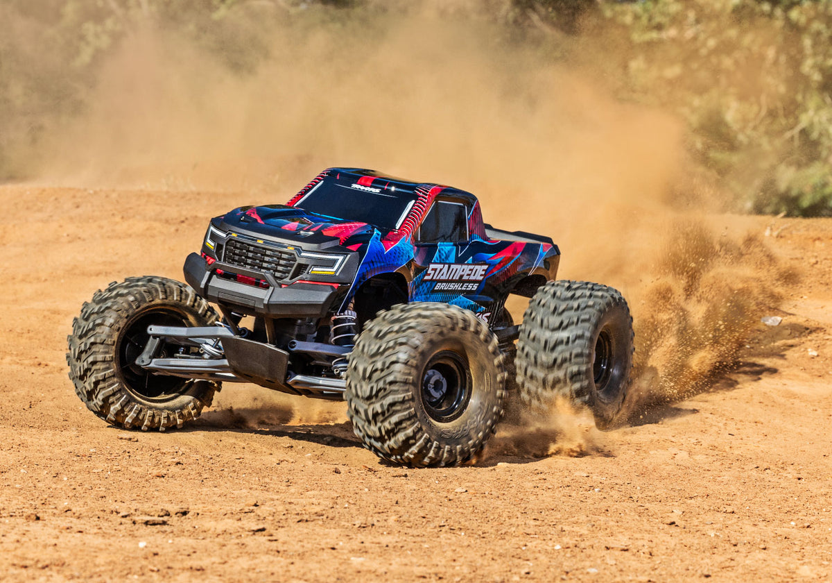 Traxxas Stampede 2WD Brushless 136454-4 in Red, action shot