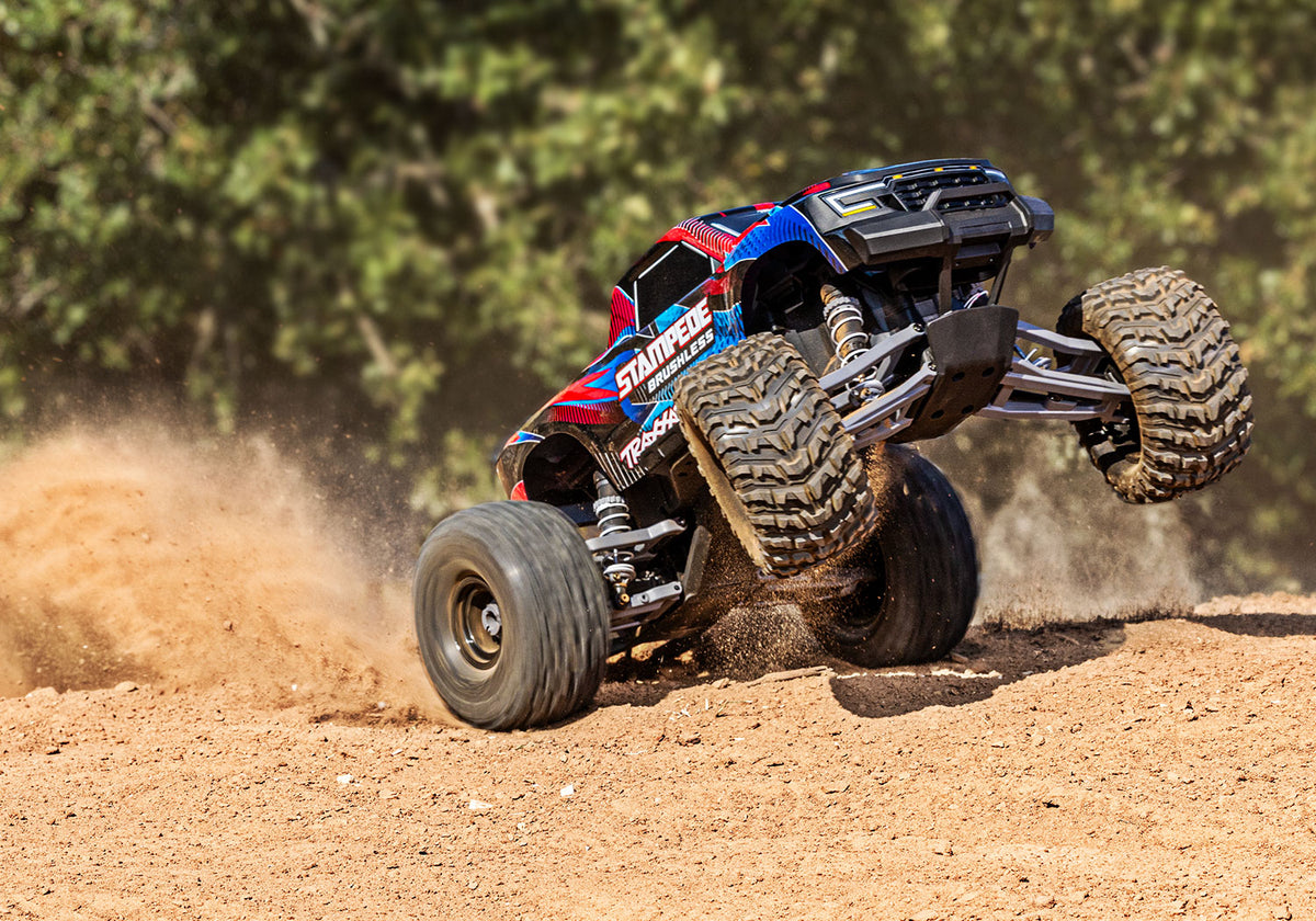 Traxxas Stampede 2WD Brushless 136454-4 in Red, action shot