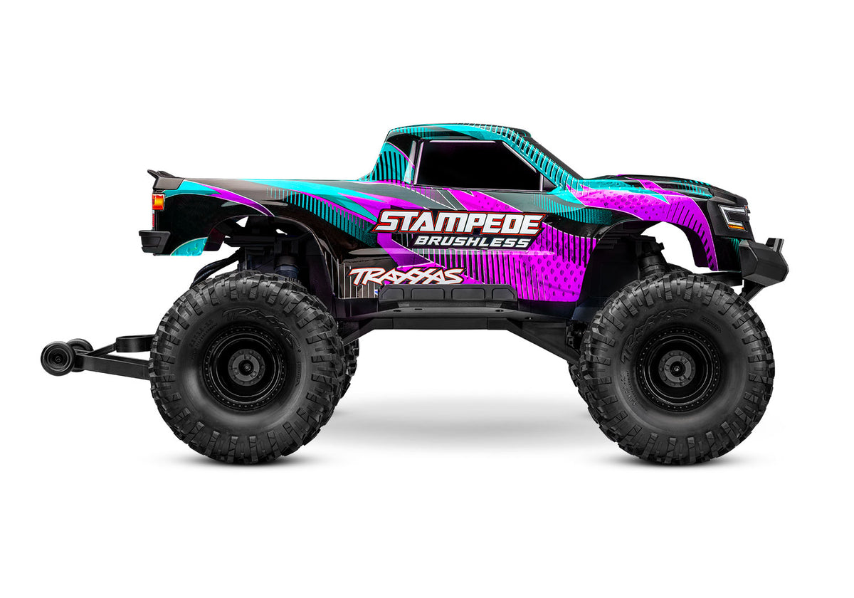 Traxxas Stampede 2WD Brushless 136454-4 in Pink, side view