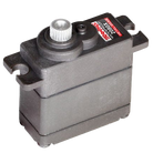 Micro servo with metal gear designed for 1/16 scale models, waterproof and grey in color.