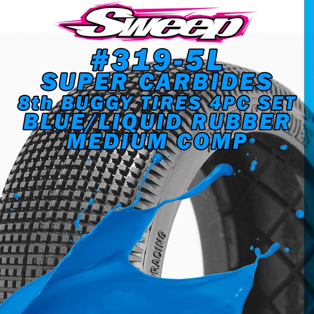 Super Carbides 1/8 Buggy Tire (Four Pre-Mounted Tires)