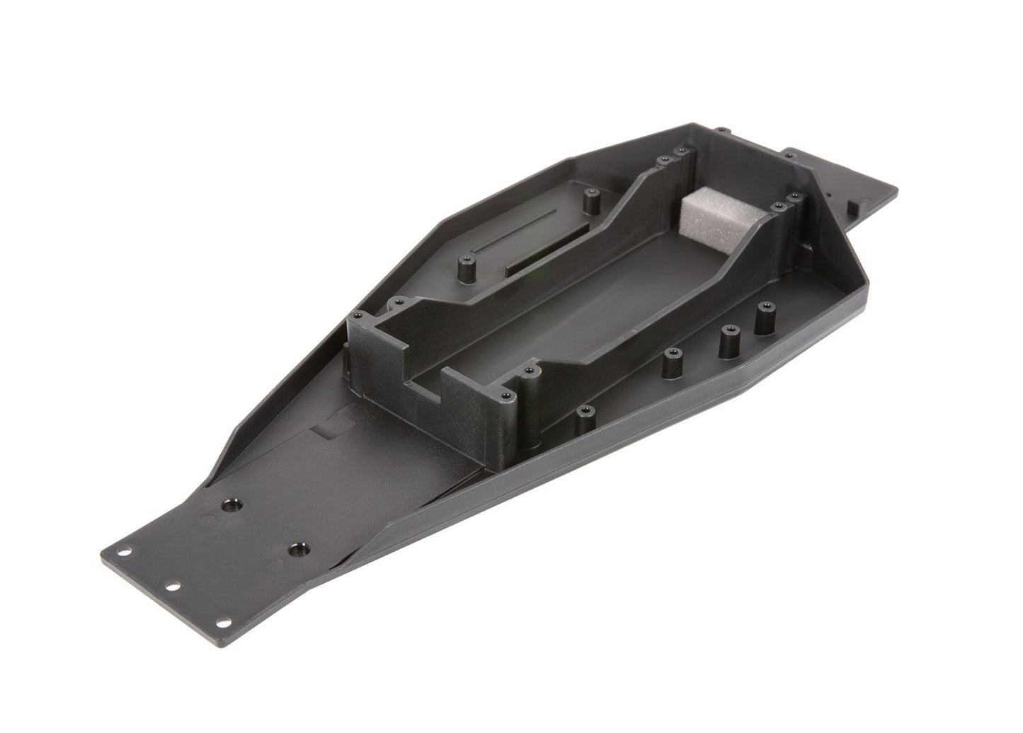 LOWER CHASSIS BLACK 166MM BATT COMPARTMENT (Extra Telemetry mounts)