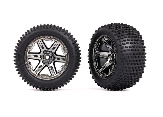 3772R 2.8" Alias Tires on RXT wheels (Black Chrome) (Pre-Mounted) (2wd Electric Rear)