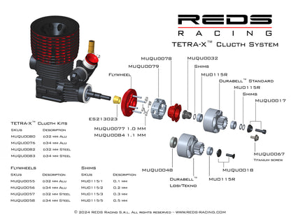 CLUTCH TETRA-X ADJUSTABLE 4 ALU SHOES OFF ROAD