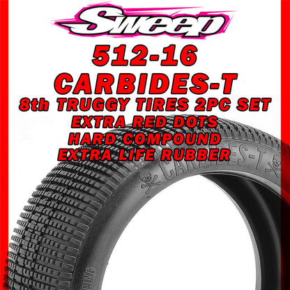 Carbides-T - 1/8 Truggy Tire (Two Pre-Mounted Tires)