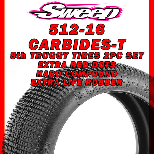 Carbides-T - 1/8 Truggy Tire (Two Pre-Mounted Tires)