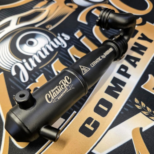 Classic RC rear-exit tuned exhaust system for 1/10 two-wheel-drive nitro stadium trucks