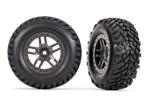 6964 Slash Tire & Wheel, SCT Tread, Gray Split Spoke Wheel
