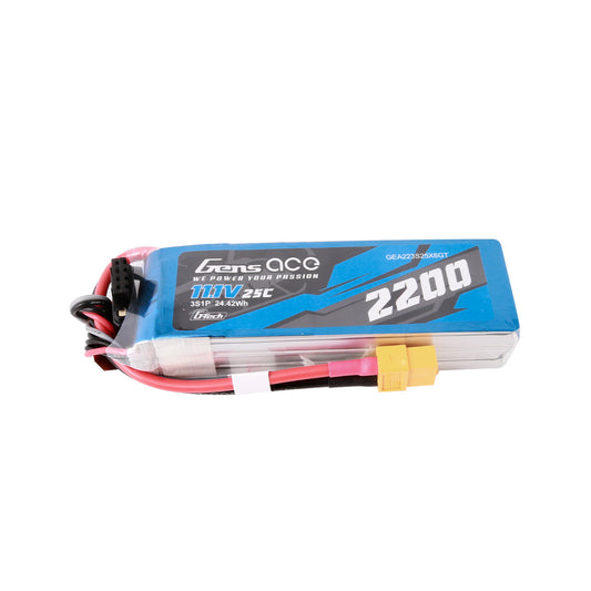 Gens Ace G-Tech Smart 3S LiPo Battery 25C (11.1V/2200mAh) w/XT60 Connector