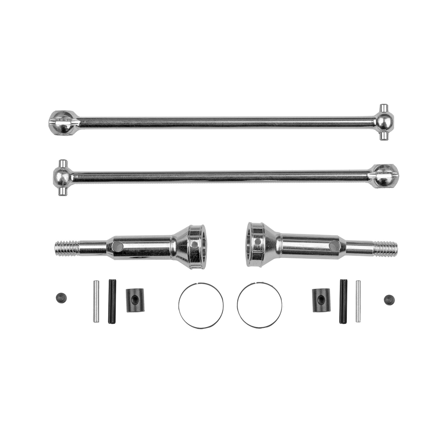 RC10T Rear CVA Set, 84mm, Chrome