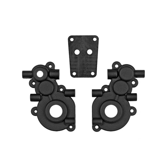 RC10GT Transmission Case And Brace, Black