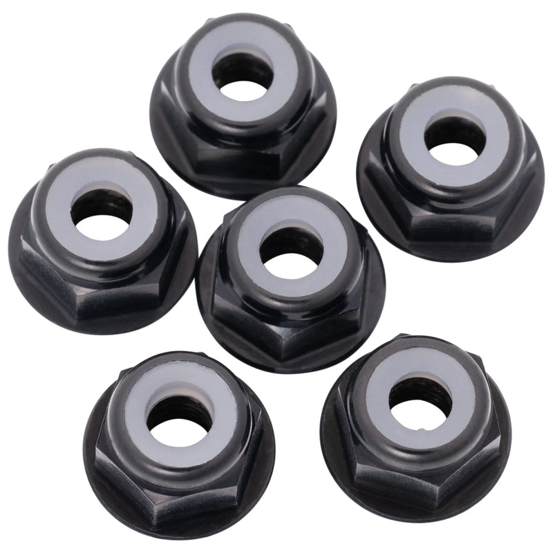 1UP Racing 3mm Flanged Aluminum Locknuts (Black) (8)