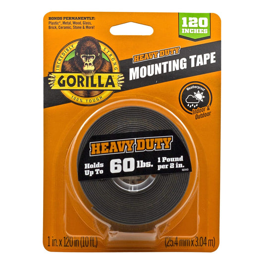 Gorilla - Heavy Duty Double Sided Mounting Tape (1" x 120")
