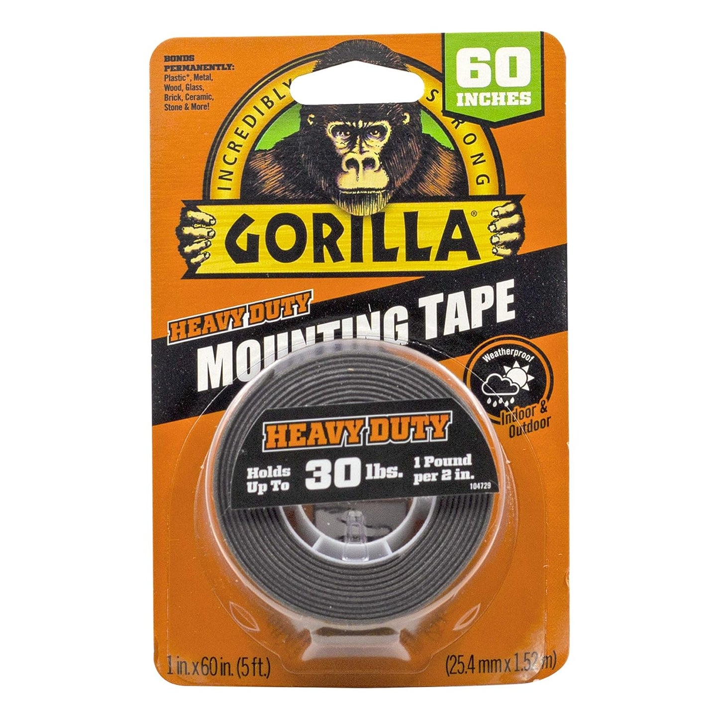 Gorilla - Heavy Duty Double Sided Mounting Tape (1" x 60")