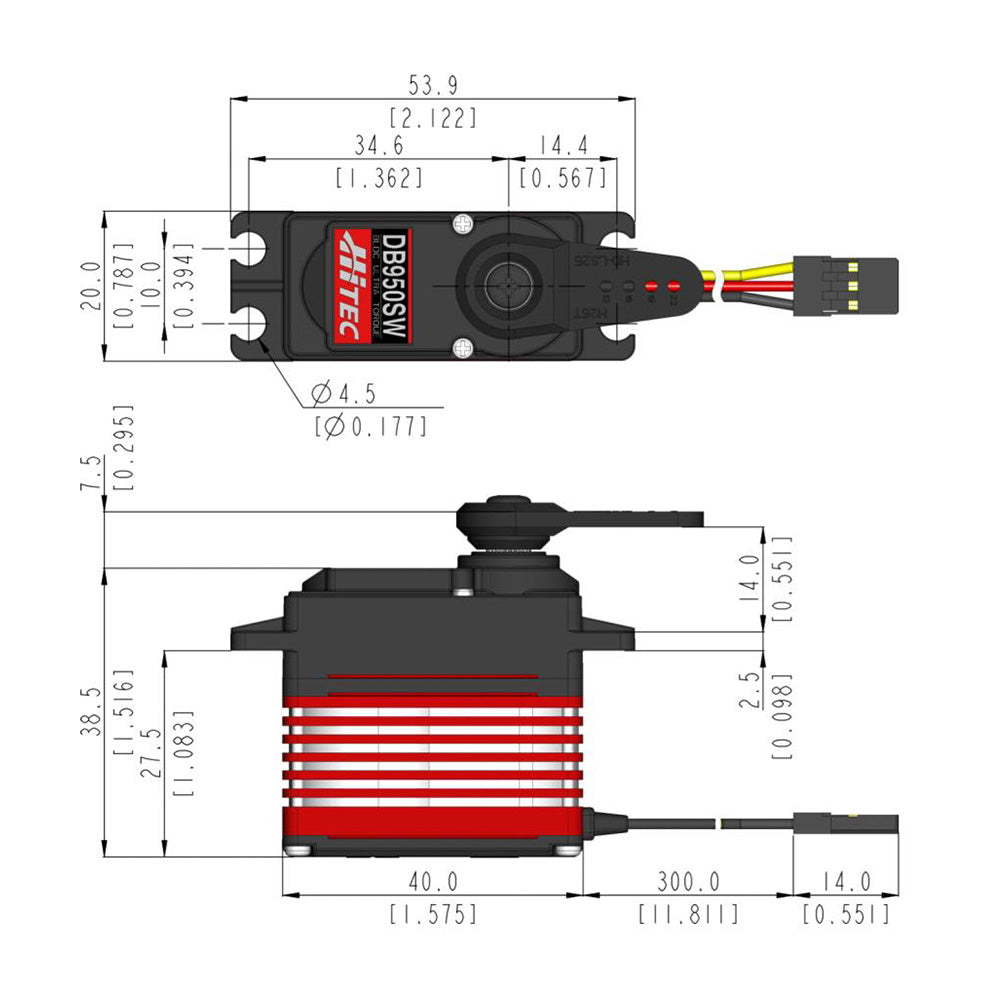 DB950SW Wide Voltage Steel Gear 25T Digital Brushless Servo