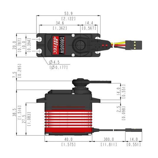 DB950SW Wide Voltage Steel Gear 25T Digital Brushless Servo