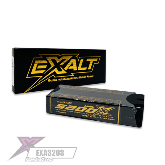 Exalt X-Rated 2S 135C LCG Hardcase Shorty Lipo Battery (7.6V/5200mAh) w/5mm Bullets (EXA3203)