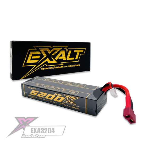 Exalt X-Rated 2S Stick Hardcase Lipo Battery (7.4V/5200mAh) w/Deans Connector (EXA3204)