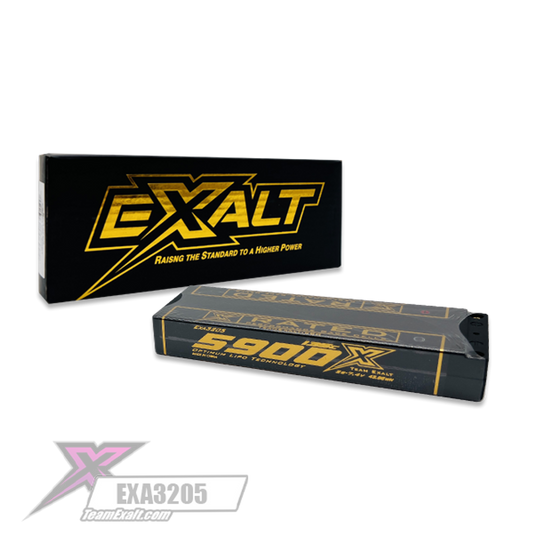 Exalt X-Rated 2S 135C LCG Stick Hardcase Lipo Battery (7.4V/5900mAh) w/5mm Bullets (EXA3205)