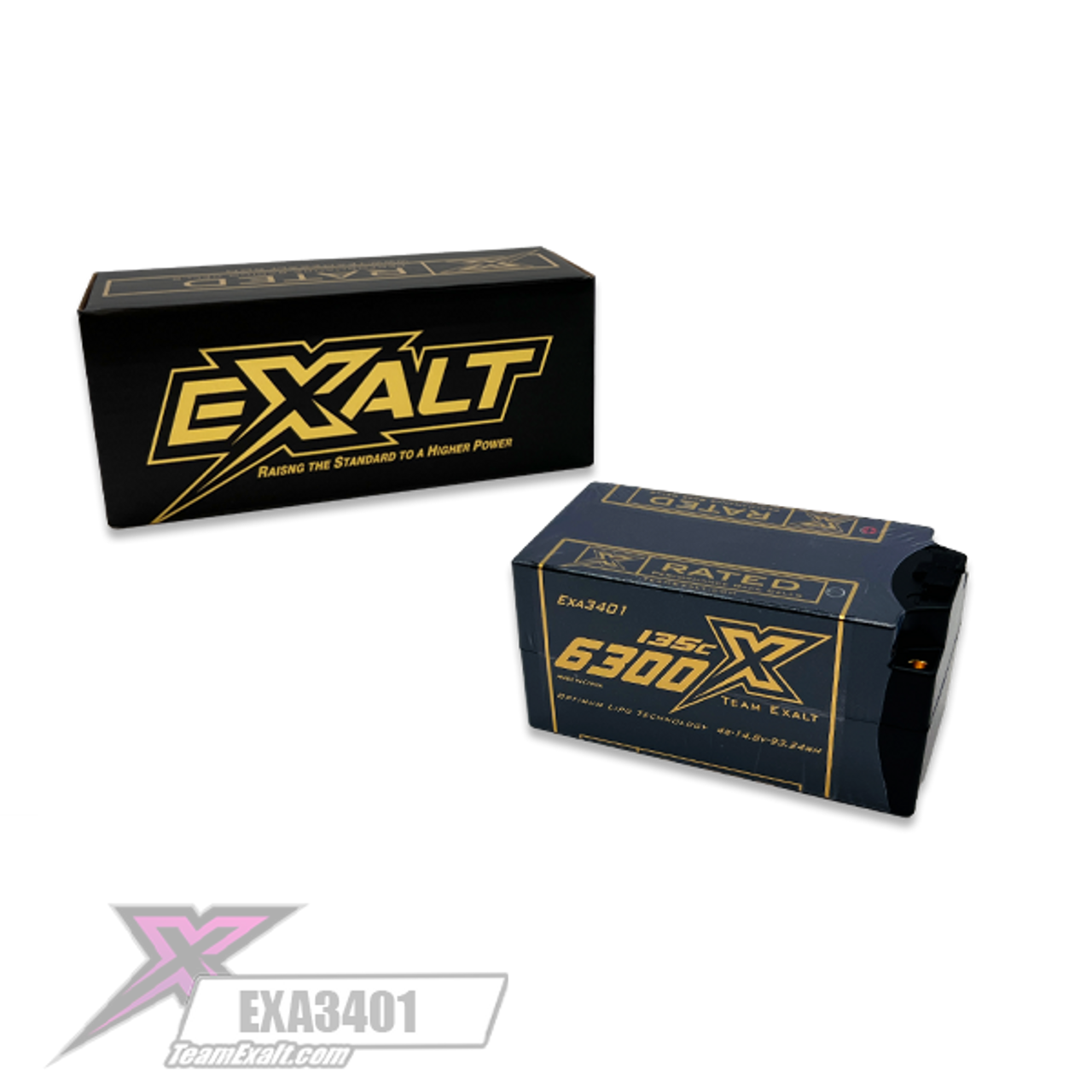 Exalt X-Rated 4S 135C Hardcase Shorty Lipo Battery (14.8V/6300mAh)w/5mm Bullet Connectors (EXA3401)