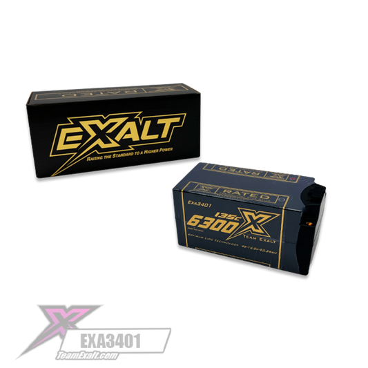 Exalt X-Rated 4S 135C Hardcase Shorty Lipo Battery (14.8V/6300mAh)w/5mm Bullet Connectors (EXA3401)