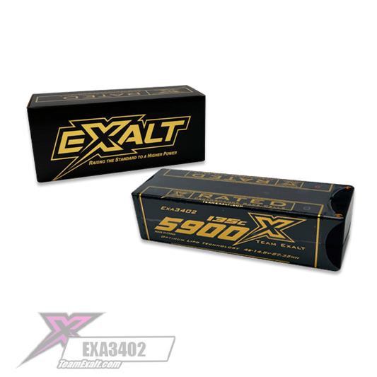 Exalt X-Rated 4S 135C LCG Stick Hardcase Lipo Battery (14.8V/5900mAh)w/5mm Bullet Connectors (EXA3402)