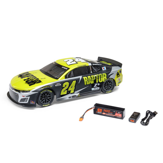 Losi Nascar - William Byron No. 24 2025 Raptor Chevrolet Camaro ZL1 2S AWD Brushed On-Road (Battery & Charger Included), Black