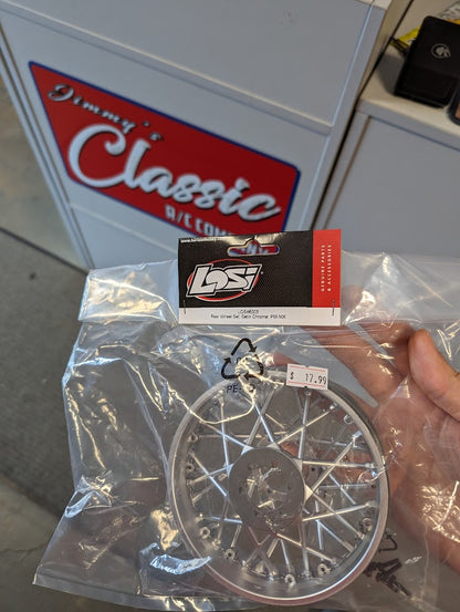 Rear Wheel Set, Satin Chrome: Promoto-MX