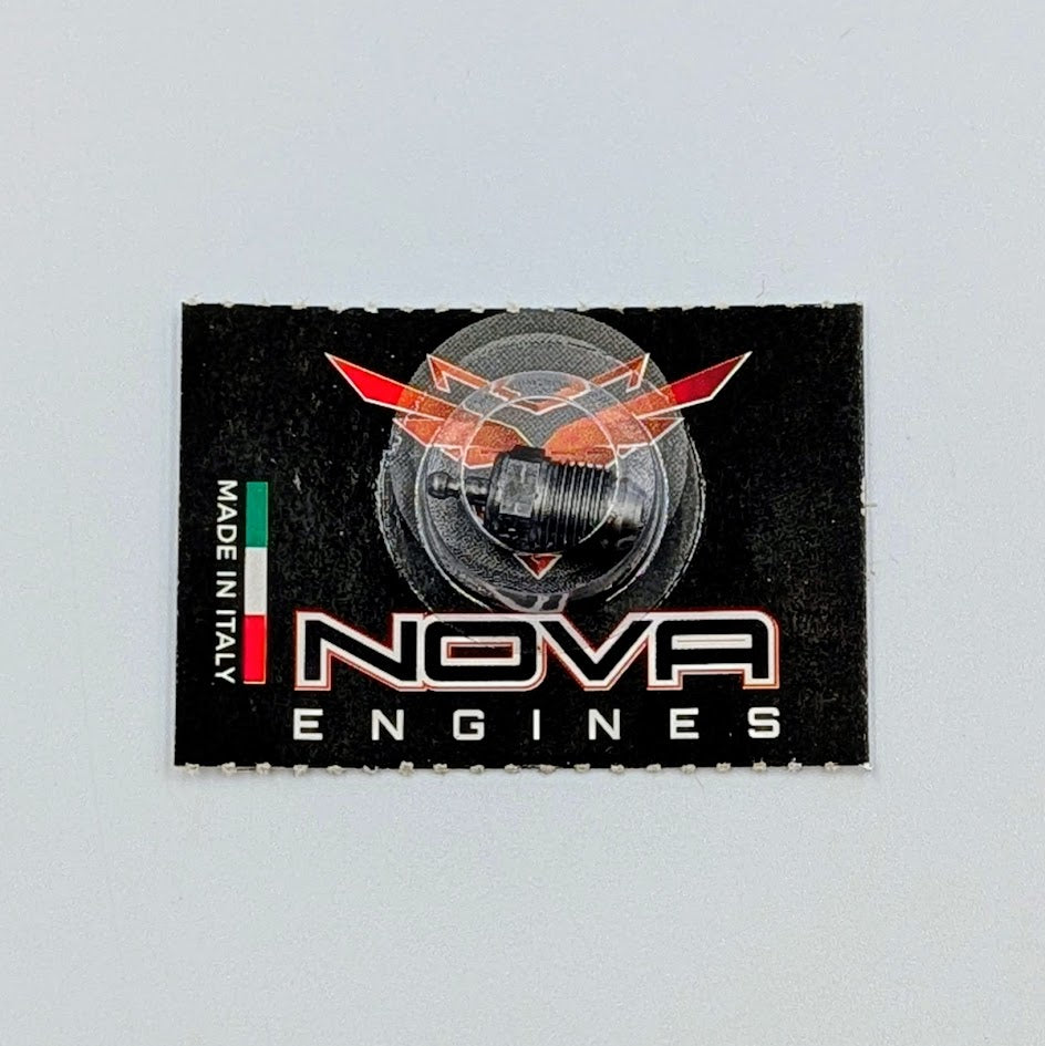Nova Engines Turbo Glow Plug in a package with a logo on a black background.