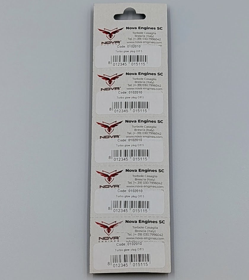 Package of five Nova Engines glow plugs