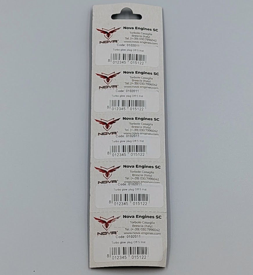 Package of five Nova Engines glow plugs